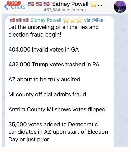 パウエル弁護士「すべての嘘と不正選挙を解明する！」 「GAは40万票の無効票、PAは43万票が廃棄、AZは監査を受ける、MIは郡職員の不正告白」 これからもっと出てくる