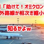 韓国「助けて！オミクロン拡大で海外路線が相次ぎ縮小！」 知るかよｗ