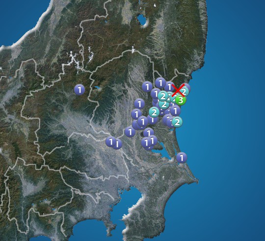 茨城県で震度3の地震発生