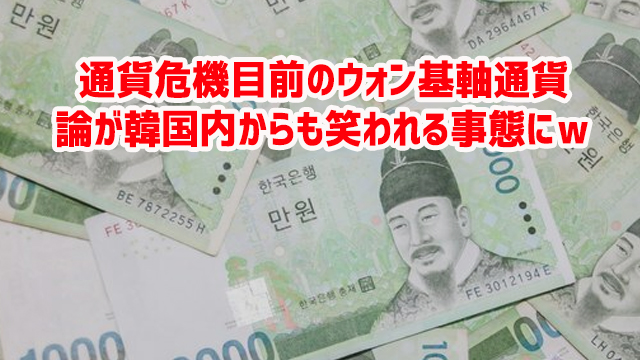 通貨危機目前のウォン基軸通貨論が韓国内からも笑われる事態にw 通貨危機目前のウォン基軸通貨論が韓国内からも笑われる事態にw
