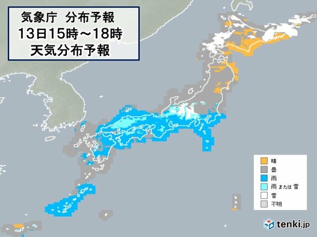 再び南岸低気圧による雪　関東甲信　あす13日夜から大雪のピーク