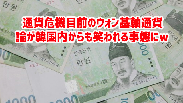 通貨危機目前のウォン基軸通貨論が韓国内からも笑われる事態にｗ￼