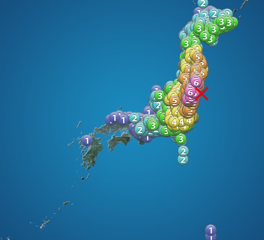 福島県沖でM7.3の地震　福島県・宮城県で震度6強