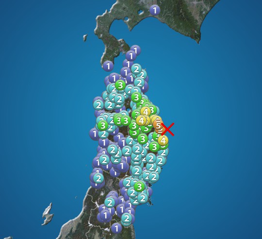 岩手県沖で地震　最大震度5強　津波の心配なし