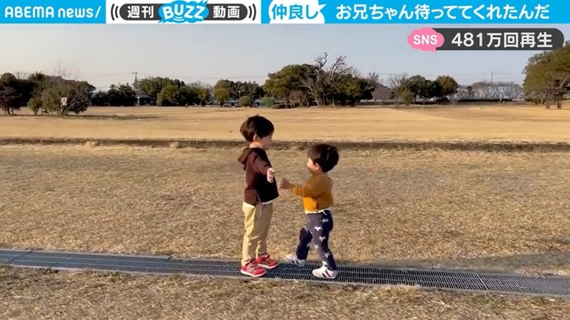 「全ママパパが泣く」お兄ちゃんの懐に“よちよち”歩きの弟が…幼い兄弟の心温まる光景に500万人が感動