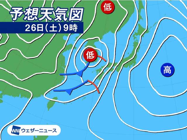 週間天気予報　次の週末も広範囲で雨　金曜からは気温高く