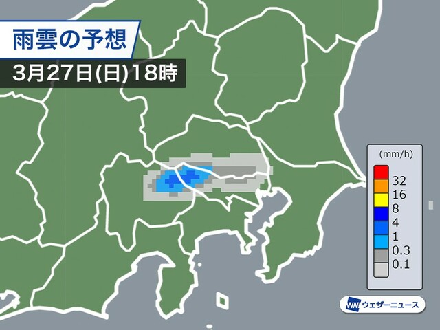 関東南部は花曇り 夜にかけて急な雨に要注意