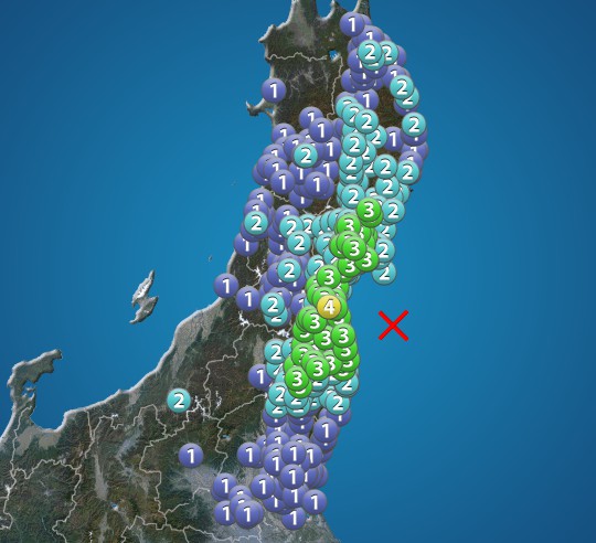 福島県沖でM5.4の地震　宮城県で震度4　津波の心配なし