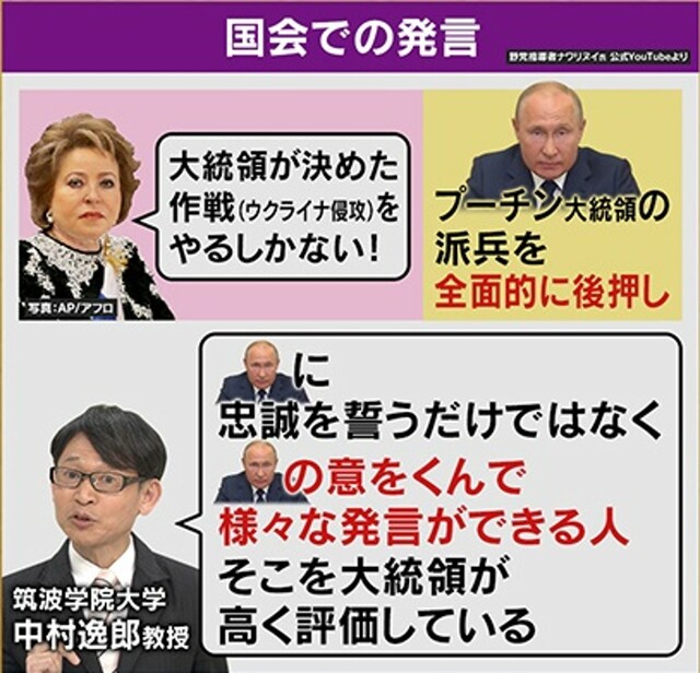 【独自解説】プーチン大統領を支える4人の女性　忠誠心誓う“女帝”、信頼厚い“ミニプーチン”、経済支える“救世主”、ウクライナ出身の“元検事総長”…人物像を徹底分析