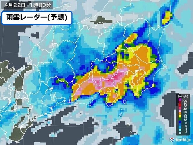 今夜　関東や東海で雨雲発達のおそれ　バケツをひっくり返したような雨も　ピークは?