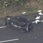 投げ出された17歳高校生重傷…中央道で高校部活動のコーチが運転する車が横転 コーチと他の部員3人は軽傷