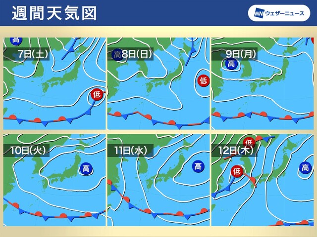 週間天気　GW終盤は雨の心配も　来週は雲が多め