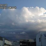 東京都心上空で雨雲が発生　関東は急な雨に注意