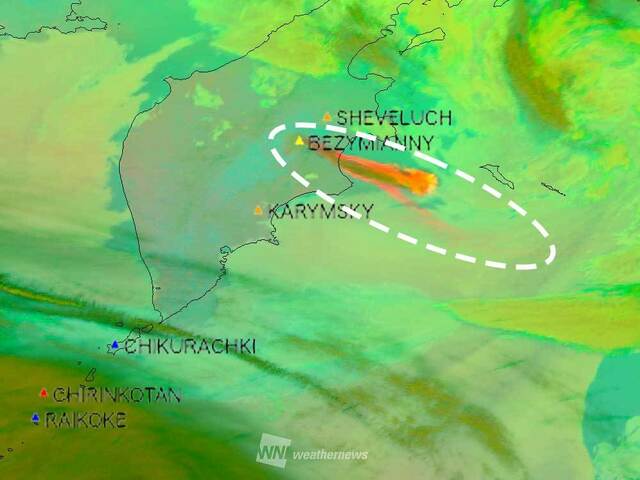 カムチャツカ半島 ベズィミアニィ火山で噴火　噴煙は約1万5000mに