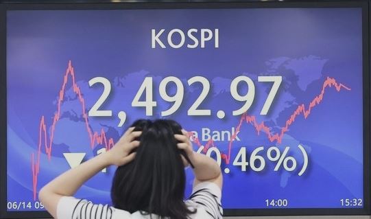 【速報】韓国KOSPIが大暴落で安値更新中ｗ 「助けて！」￼