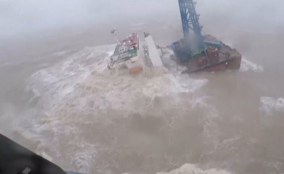 【速報】台風が中国上陸 中国船沈没 【速報】台風が中国上陸 中国船沈没