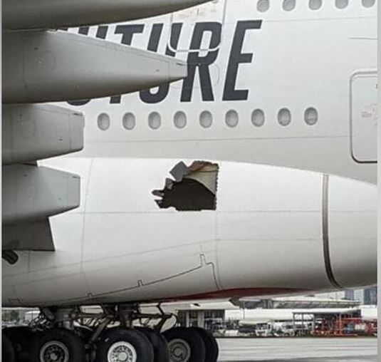 旅客機の側面に大穴、そのまま14時間飛行 到着後に乗客唖然 旅客機の側面に大穴、そのまま14時間飛行 到着後に乗客唖然