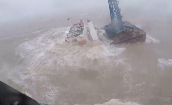 【速報】台風が中国上陸　中国船沈没￼