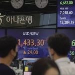 【緊急速報】韓国ウォン暴落　1,434 ｗ￼