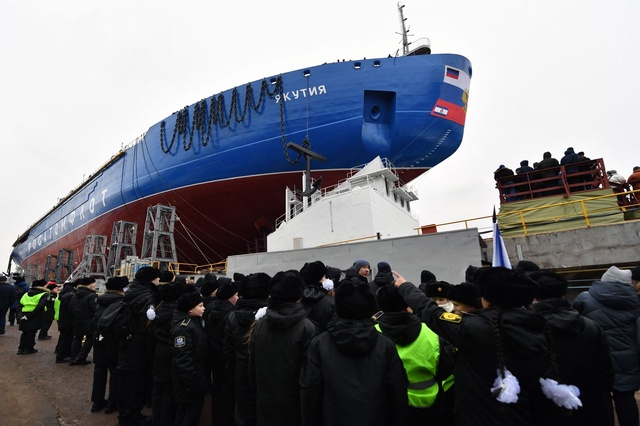 ロシア新砕氷船が進水 エネルギー市場の開拓目指す