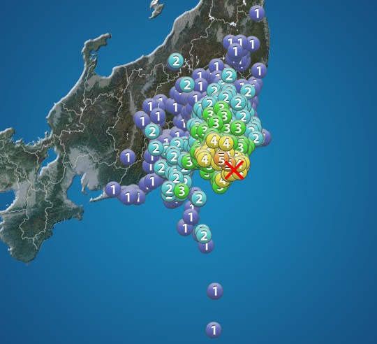 千葉県南部でM5.4の地震　最大震度5強　津波の心配なし