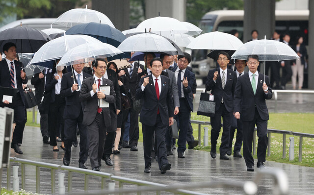 平和記念公園でG7首脳出迎え　岸田首相表明「被爆の実相伝える」　広島サミット会場を視察
