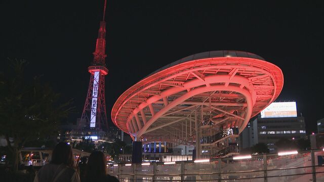 キンプリ脱退 平野紫耀さんの再出発応援で“真っ赤にライトアップ” 名古屋の中部電力 MIRAI TOWER ファンの有志が企画 オアシス21も深紅に