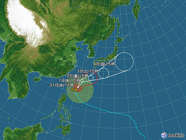 関東甲信の2週間天気　2日～3日は大雨のおそれ　このタイミングで梅雨入りか