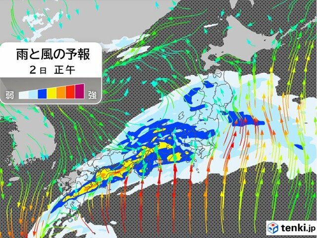 きょう2日　九州から関東甲信　非常に激しい雨の恐れ　線状降水帯の発生しやすい状態