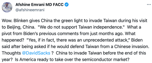 台湾在住の米国人退避計画は本当だったのか／「米は台湾の独立を支持しない」ブリンケンが中共に台湾侵攻の合図を与えた／「軍事力行使しても守る」からの急速な方向転換」