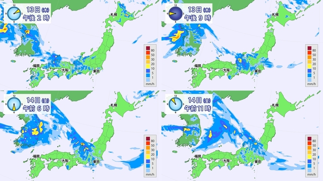 日本海側　短時間で雨量急増のおそれ　土砂災害に厳重警戒を　連休中は危険な暑さに