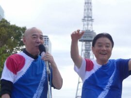 百田尚樹氏「消費税5％に」、河村たかし氏「市議は世界最高給取りダンサー」…日本保守党が名古屋で初の街頭演説
