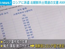 ロシアに派遣 北朝鮮兵士関連の文書を入手