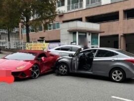 韓国アニャン市で衝撃の事故！数千万円のランボルギーニが大破、原因はまさかの…？！