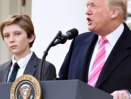 ドナルド・トランプ氏勝利宣言よりも注目を集めた息子バロン氏の圧倒的存在感！身長2メートル超えのイケメンぶりにSNS騒然