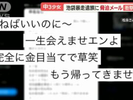 池袋暴走事故遺族への脅迫メール：中３女子の心の闇とSNSの影