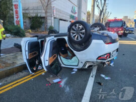 韓国系中国人がSUV窃盗、逃走劇の末に4台巻き込む多重事故を引き起こす！蔚山で12人負傷