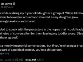 【JDバンス氏、親ウクライナデモに遭遇し3歳の娘が恐怖】米副大統領の苦悩とウクライナ支援への複雑な思い