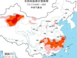 【速報】中国の天気図が壮絶「300ミリの降水、40度超えの熱波」地獄が襲ってくる模様