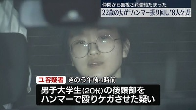 【朗報】「はいはい、不起訴不起...あれ?」法政大ハンマーの韓国人女子学生、精神鑑定が終わり普通に起訴 【朗報】「はいはい、不起訴不起...あれ?」法政大ハンマーの韓国人女子学生、精神鑑定が終わり普通に起訴