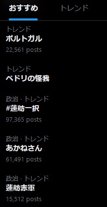 【＼(^o^)／ﾜﾛﾀ】パヨク、#蓮舫一択と10万ツイートもトレンド入りせず　代わりに蓮舫赤軍がトレンド入り